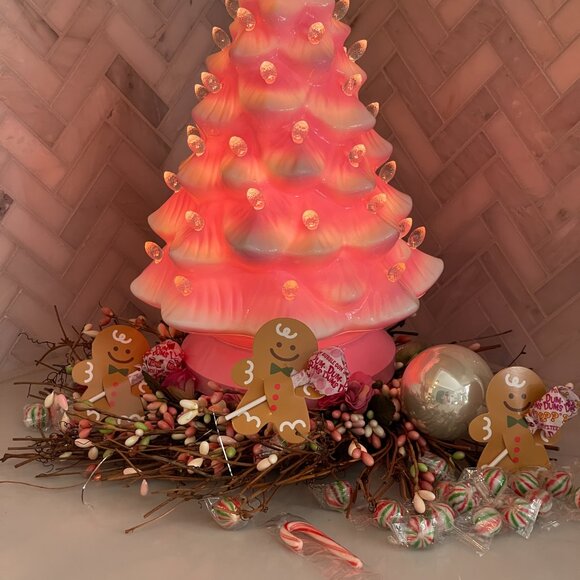 14" Lit Nostalgic --Safe Acrylic! Tree-NEW- Gorgeous Kitch Retro! - Picture 13 of 16